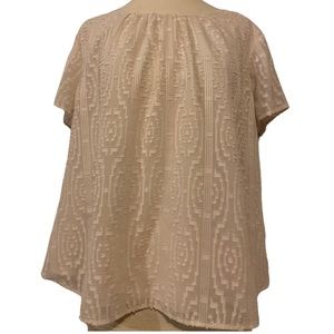 TALBOTS lined embroidered blouse Size 16WP off-white great for layering